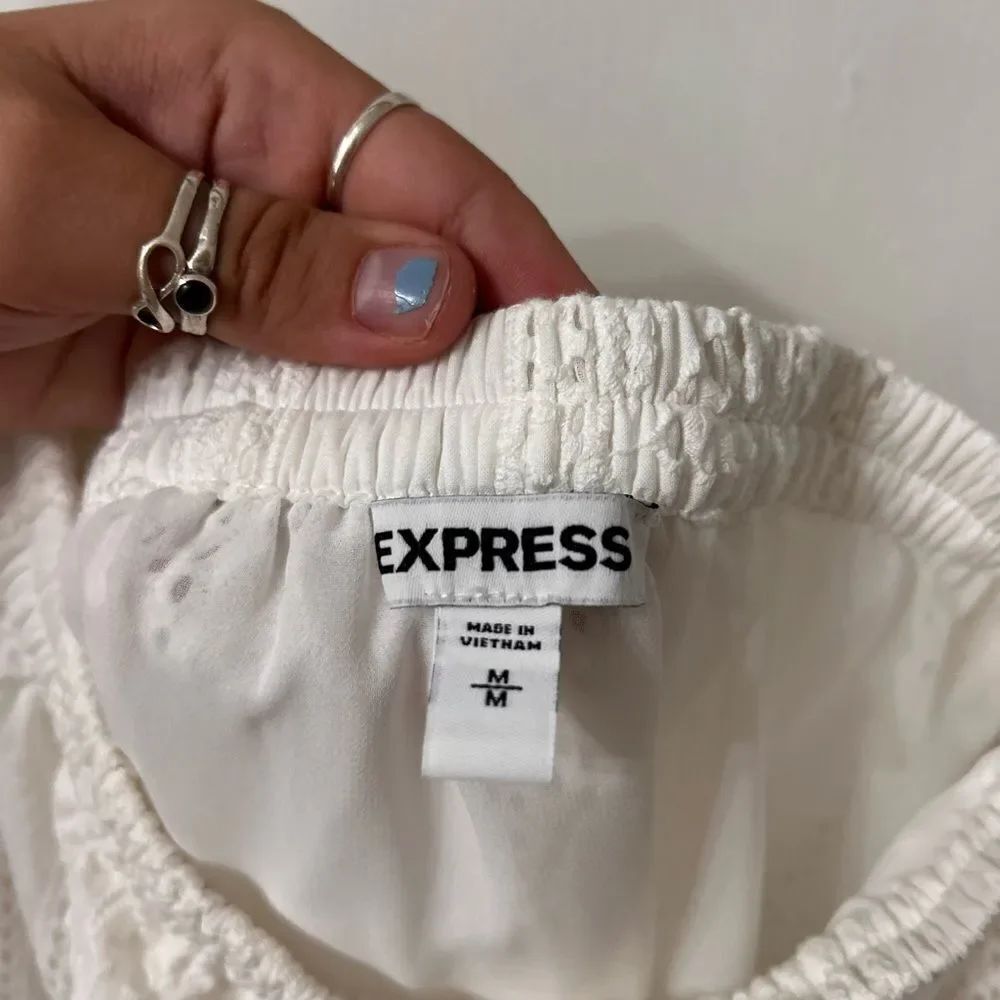 Express White Off-Shoulder Blouse - Picture 3 of 4